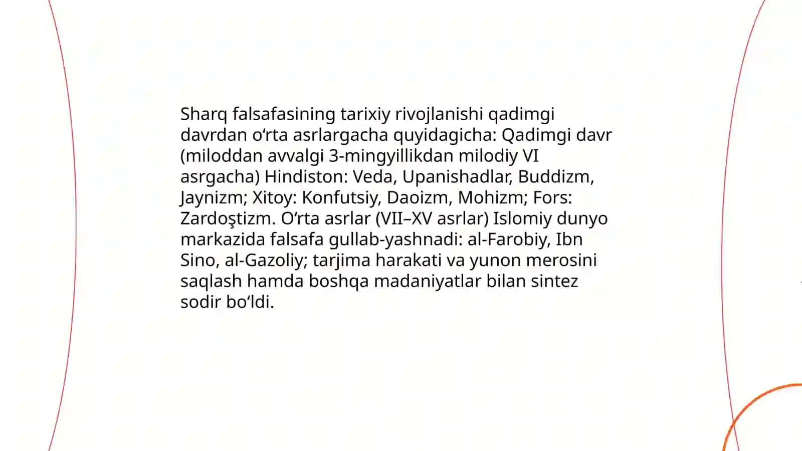 Sharq falsafasining tarixiy rivojlanishi, qadimgi davrdan o‘rta asrlargacha 3