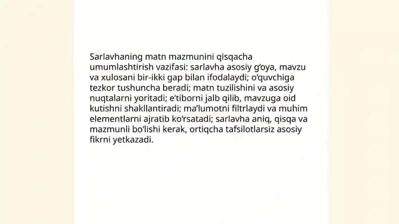 Sarlavha vazifalari 3