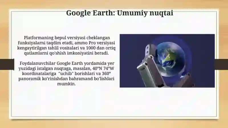 Geografik axborot tizimlari. Google Earth 3