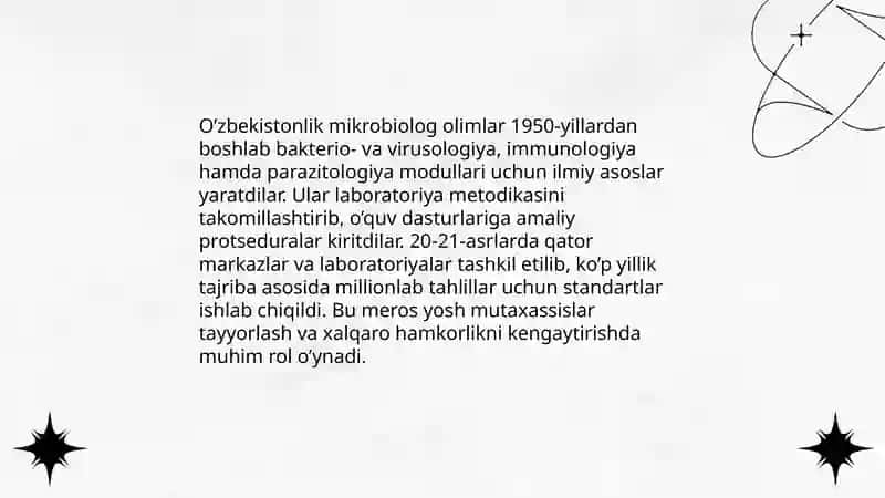Mikrobiologiya, Virusologiya, Immunologiya va Parazitologiya modulini rivojlanishiga hissa qo’shgan O’zbekistonlik yetakchi olimlar 3