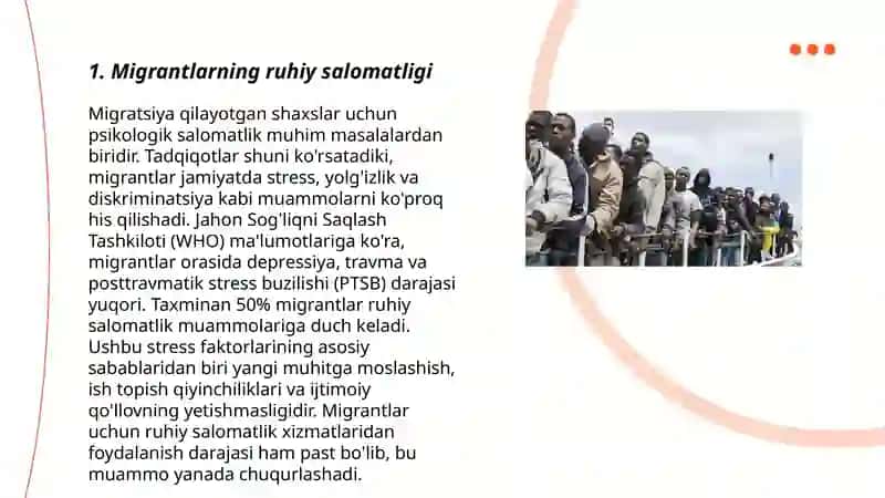 Migrantlarning ruhiy jatohati qaytgan muhojirning ruhiy jarohati sifatida 3