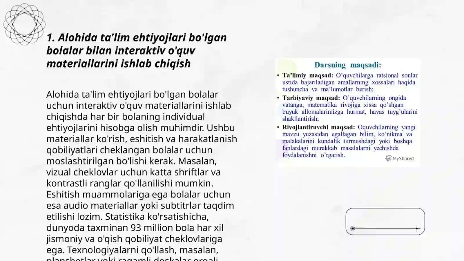 Alohida ta'lim ehtiyojlari bo'lgan bolalar bilan jarayonlarini rivojlantirish bo'yicha didaktik materiallar tayyorlash 3