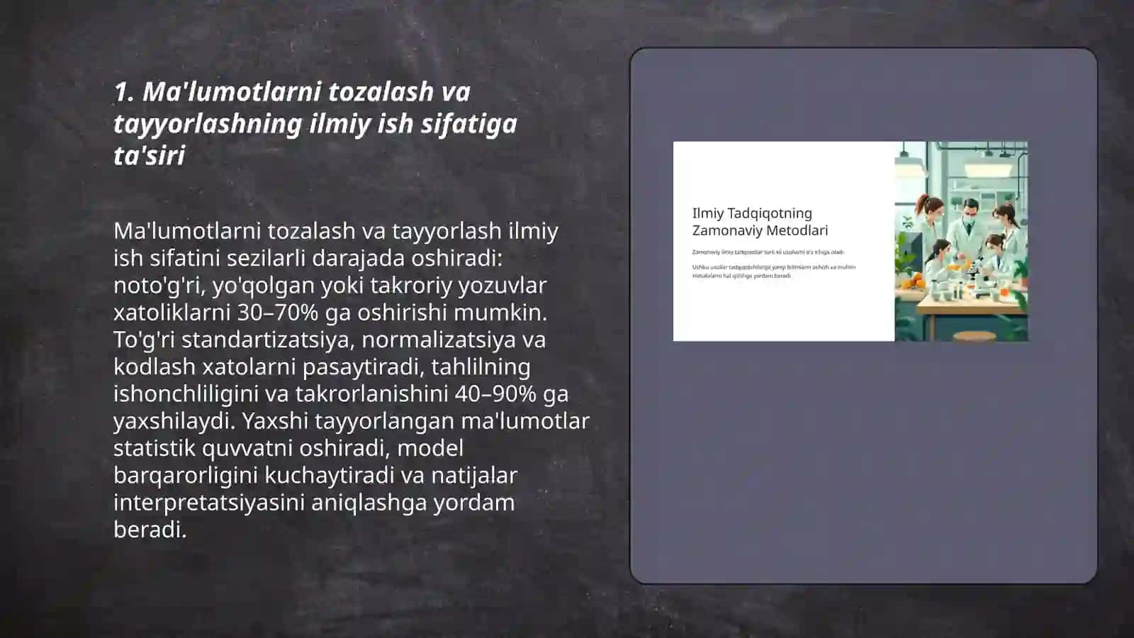 Ma'lumotlarni tozalash va tayyorlashning ilmiy ish sifatiga ta'siri 3