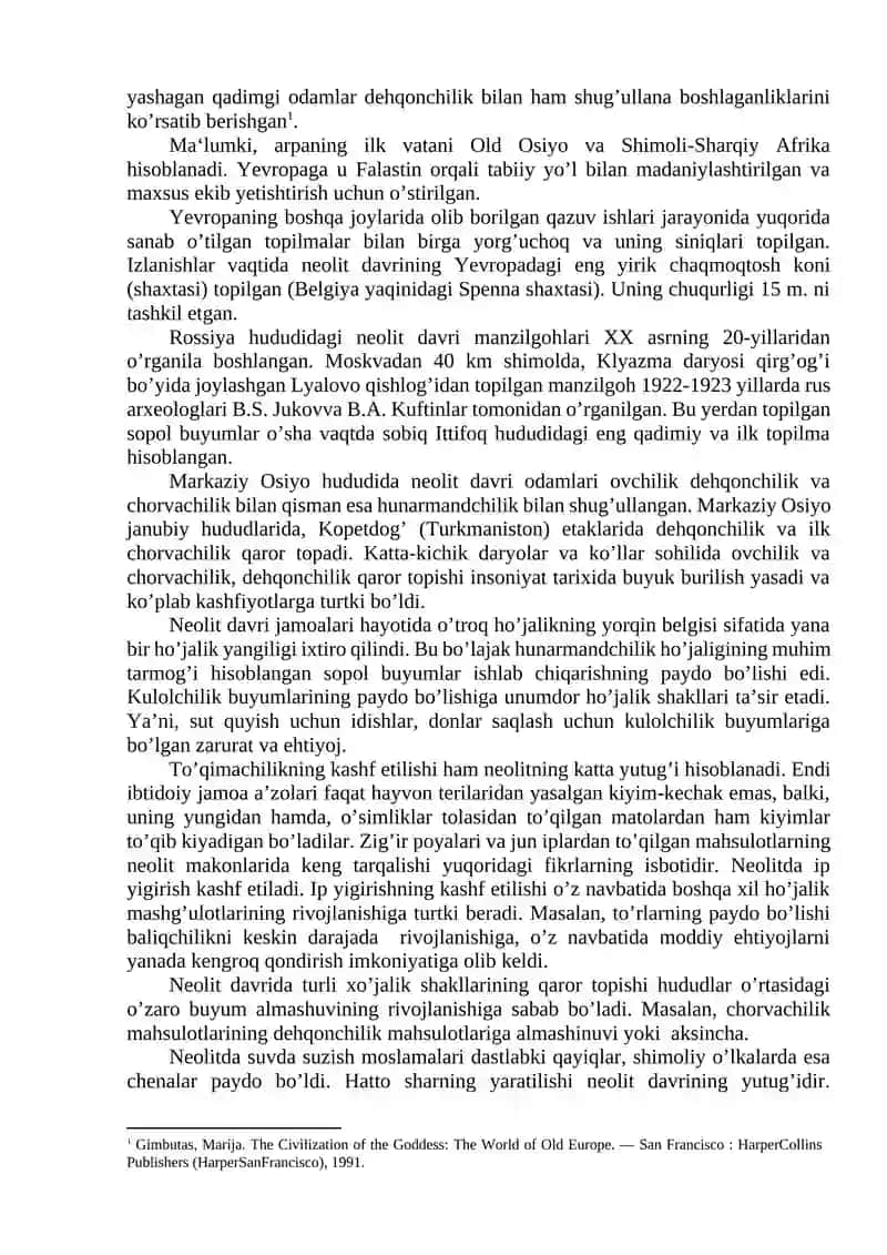 NEOLIT DAVRI XO’JALIGI VA MODDIY MADANIYATI 3
