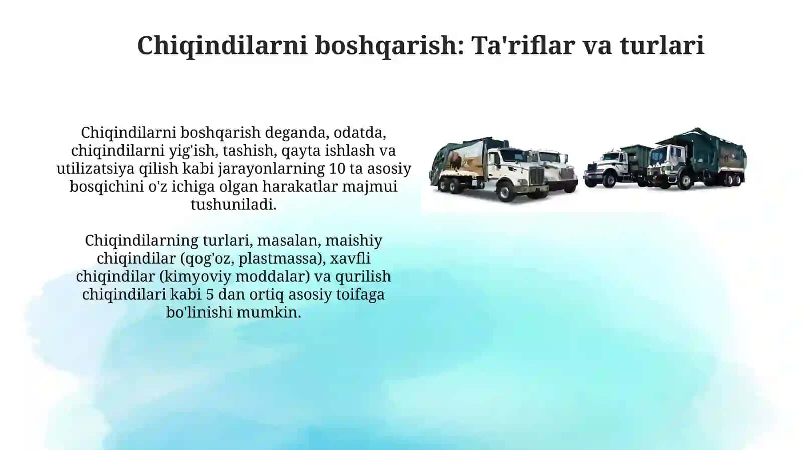 Chiqindilarni boshqarish va qaytaishlashtizimlari 3