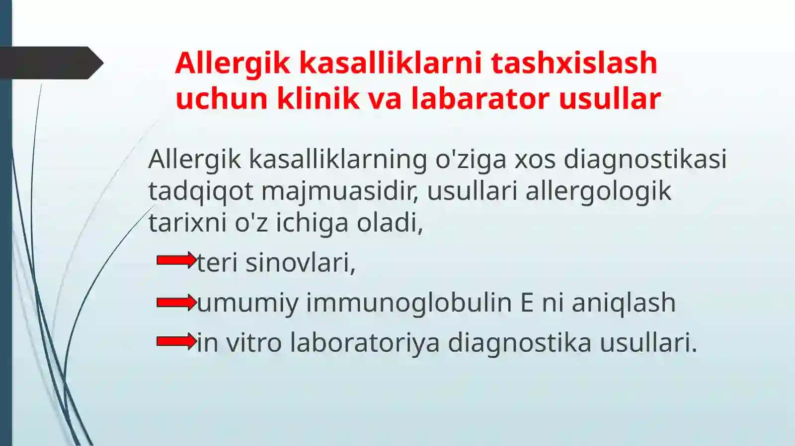 Allergik kasalliklarni tashxislash uchun klinik va labarator usullar 3