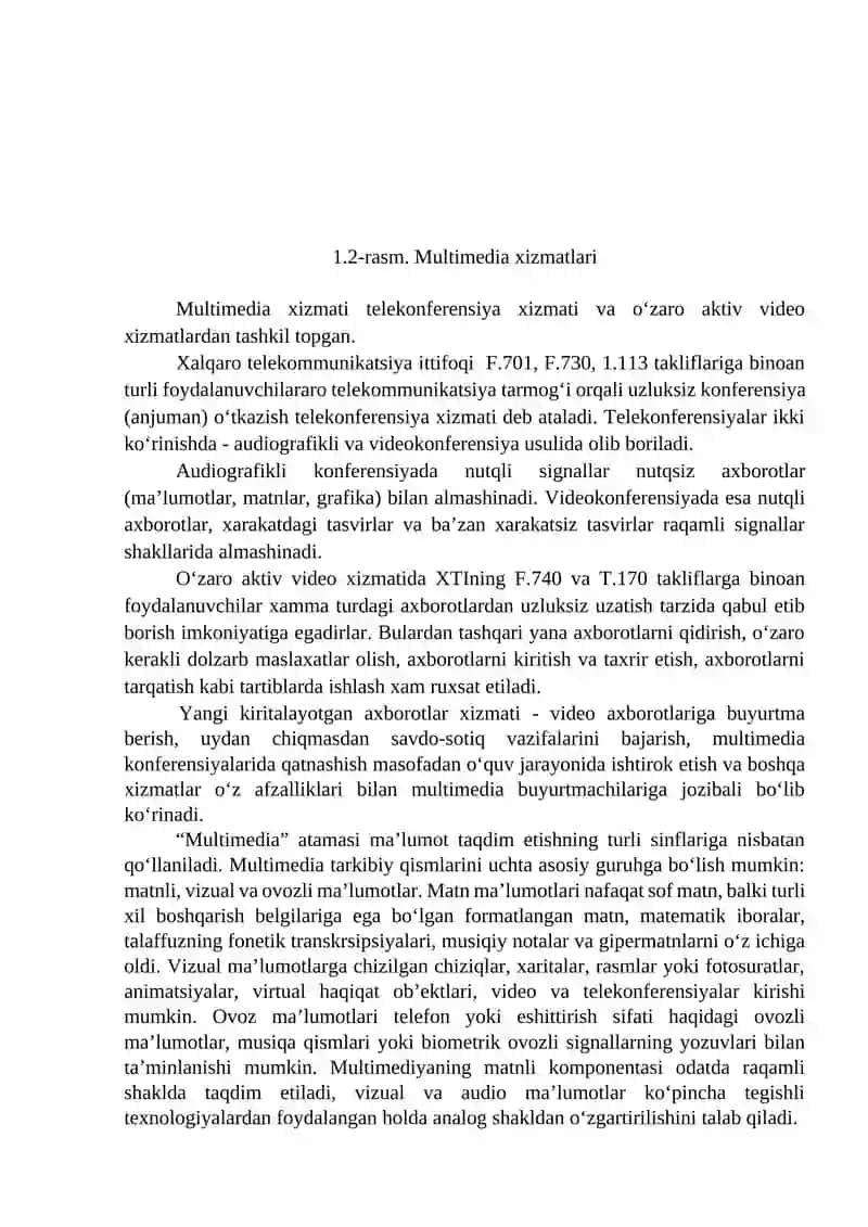 Multimedia IP-tarmoqlariga uzatishning asosiy tamoyillari 3