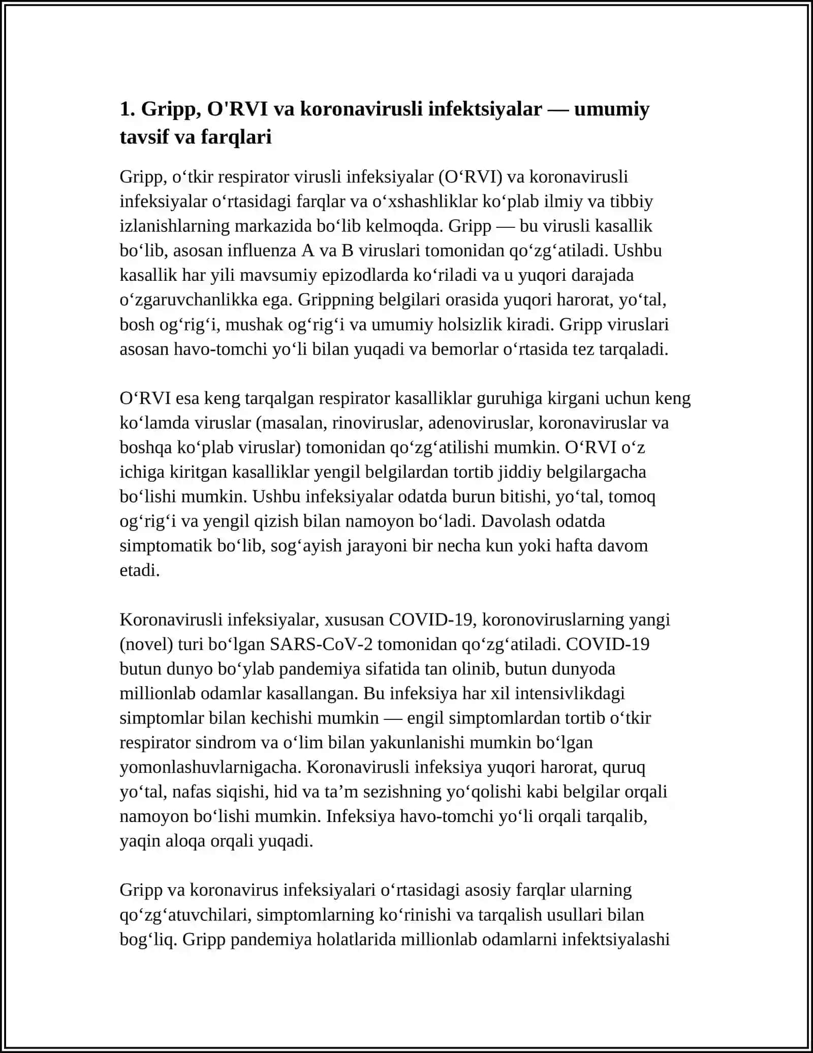 GRIPP.O'RVI.KORONAVIRUSLI INFEKSIYA 3