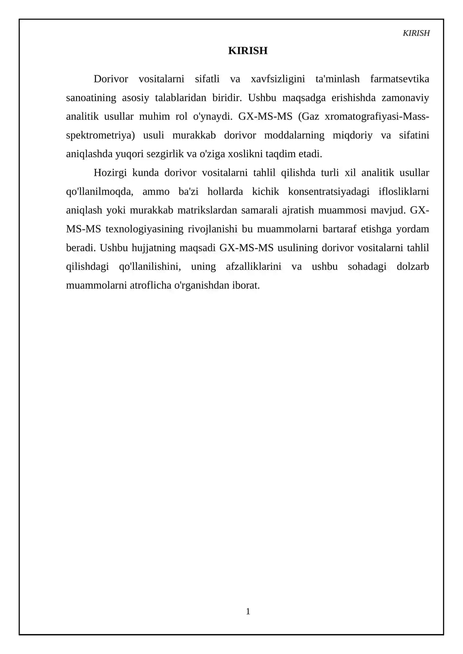 GX-MS-MS (GAZ XROMATOGRAFIYASI-MASS-SPEKTROMETRIYA) DORI VOSITALARINI TAHLIL QILISH 3