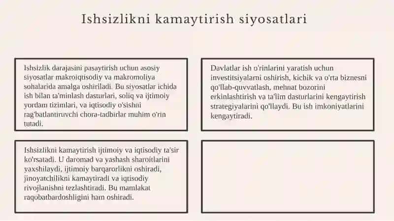 Ishsizlik Darajasini Pasaytirish Siyosatlari 3