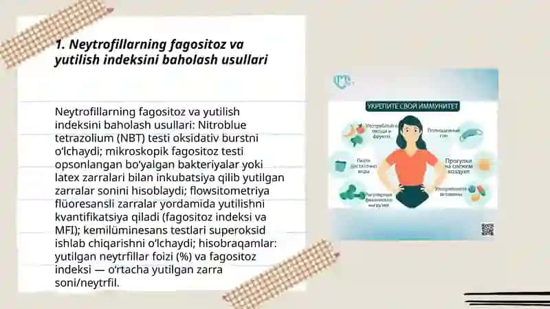 Neytrofillarning fagositoz va yutilish indeksini baholash usullari 3