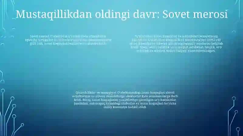 Oʻzbekiston Inson Huquqlari Va Erkinliklari Kafolatining Yaratilishi 3
