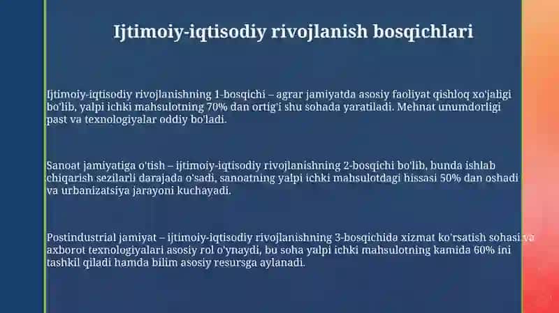 illdavlanitashlik topish irejivojlanish bosqichlari 3