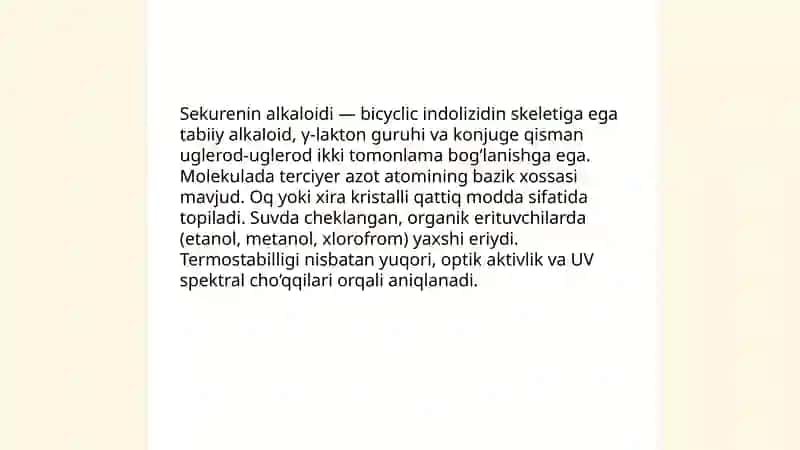 Sekurenin alkaloidi 3