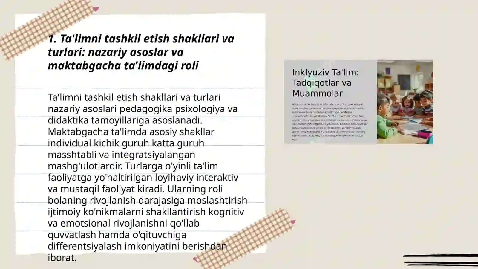 Taʼlimni tashkil etish shakllari va turlari zamonaviy sharoitda 3
