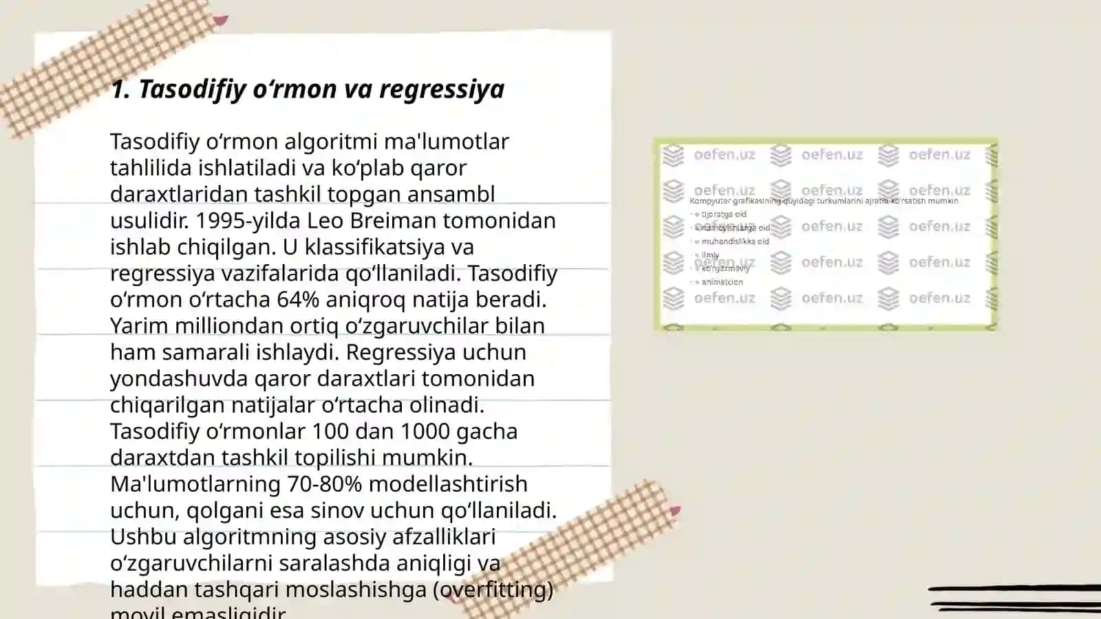 Tasodifiy o‘rmon mashinaviy o‘rganish algoritmi 3