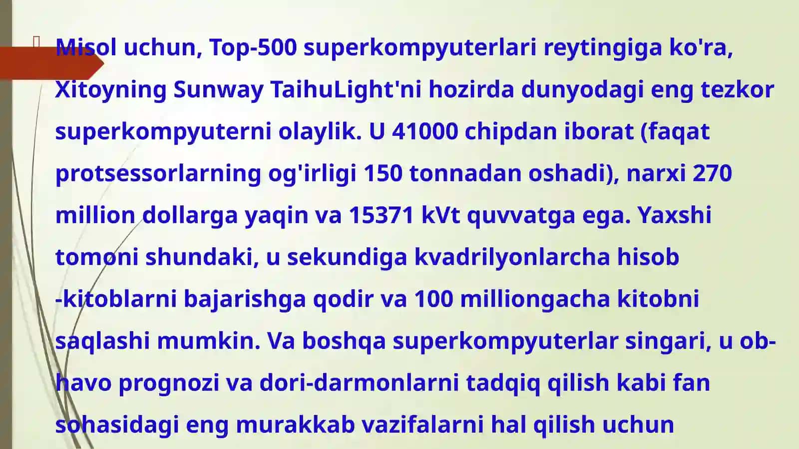 Super Kompyuterlar va Ularning Xususiyatlari 3