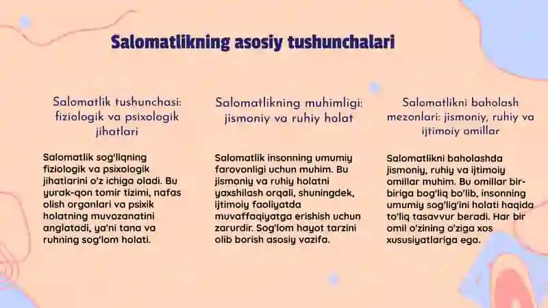 Salomatlikning asosiy tushunchalari va muhimligi 3