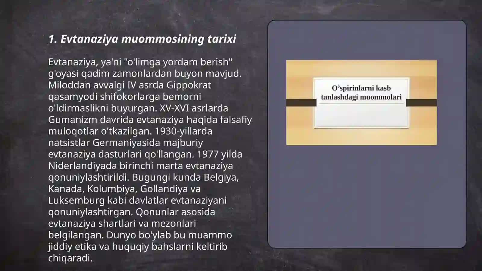 Evtanaziya muommolari 3