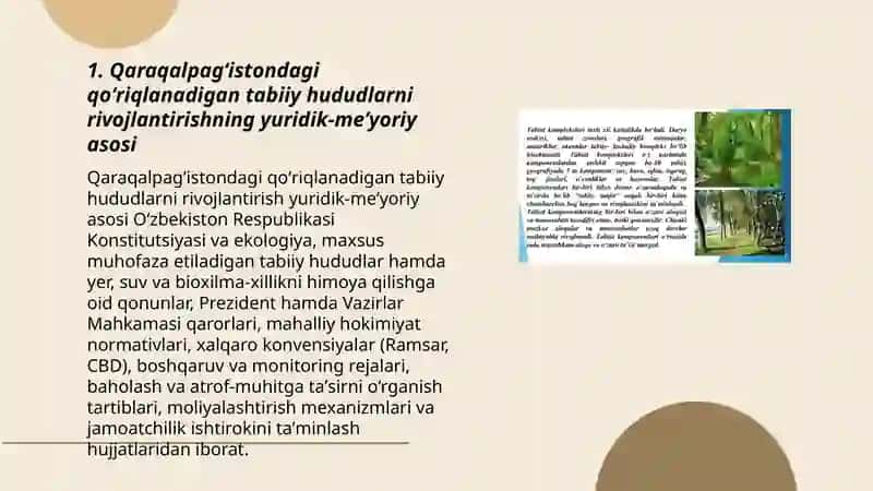 Qaraqalpag'istondagi qo'riqlanadigan tabiiy hududlarni rivojlantirish tartibi 3