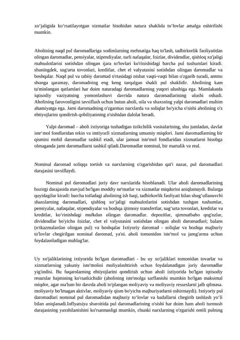 Aholining daromadlari 3