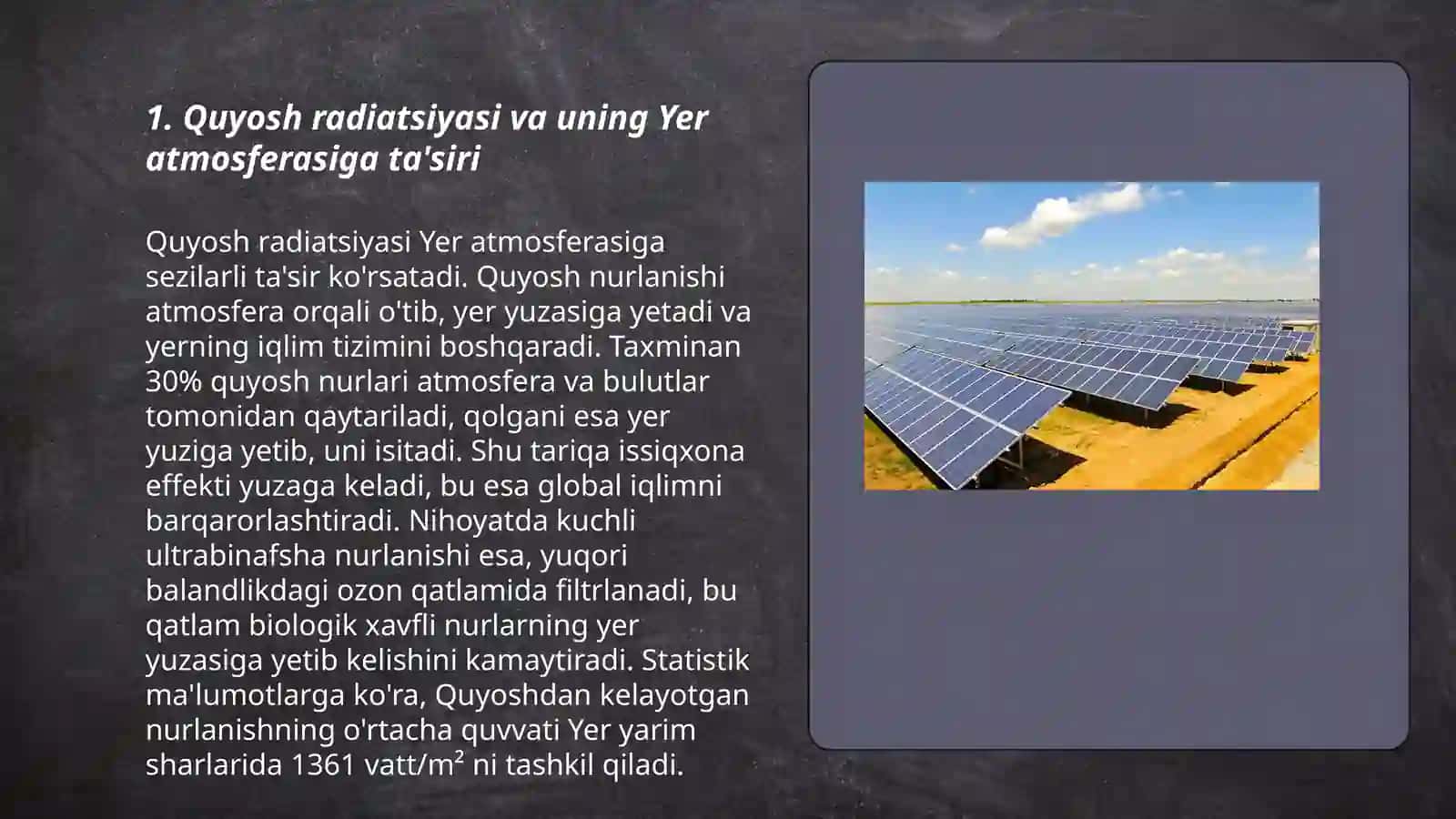 Quyosh energiyasining atmosfera va yer sirtidagi õzgarishlari 3