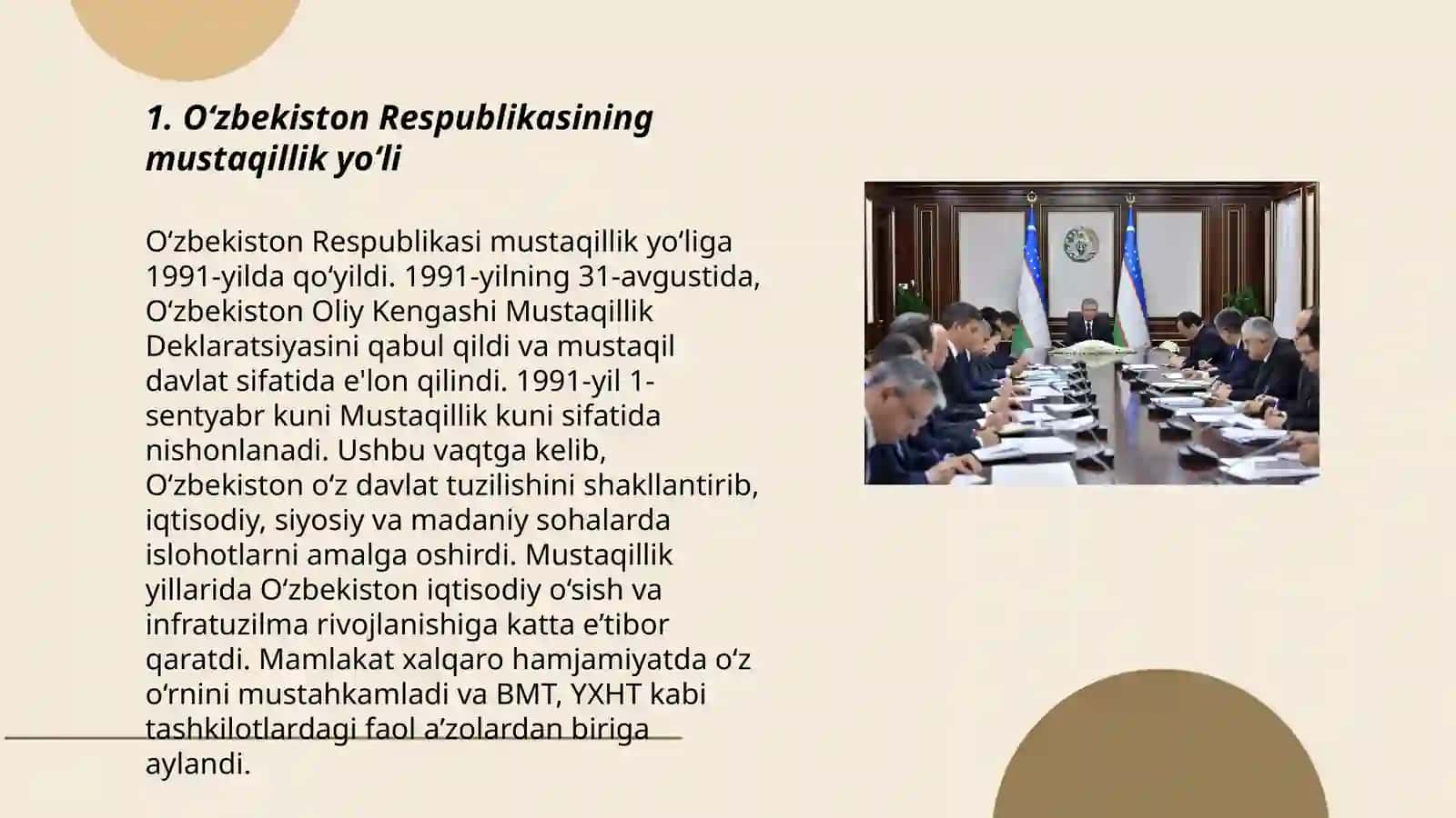Ôzbekistonda demokratik,fuqarolik jamiyati asoslarining shakillanishi,amalga oshirilgan siyosiy islohotlar 3
