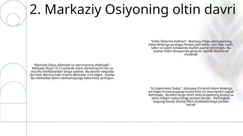 Markaziy Osiyo Allomalarining Islom Ilmlariga Qo'Shgan Xissasi Va Ularning Ahamiyati 3