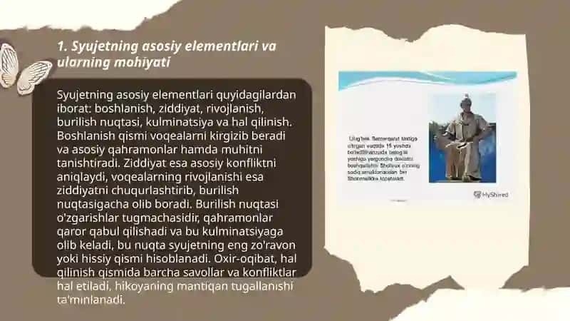 Syujetning asosiy elementlari.(Ulug'bek Hamdamning "Muvozanat" badiiy asar tahlili misolida) 3