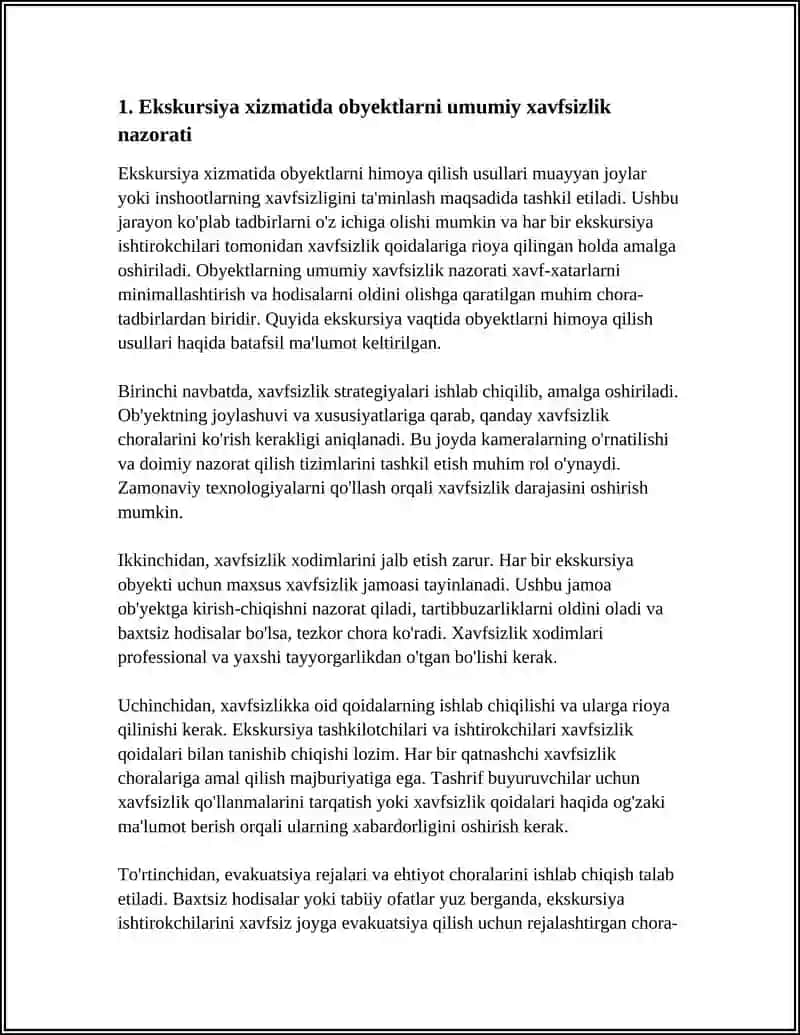 Ekskursiya Xizmatida Obyektlarni Himoya Qilish Usullari 3
