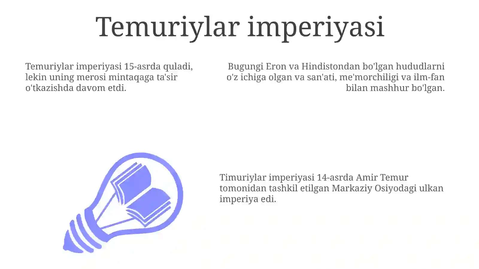 Temuriylar imperiyasi va uning merosi 3