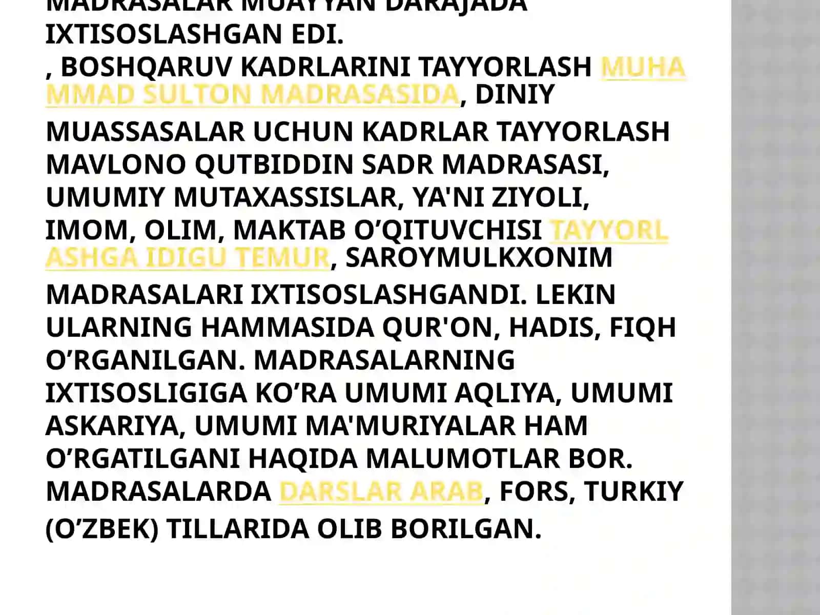 temuriylar davrida ta’lim-tarbiya va pedagogik g’oyalar taraqqiyoti. 3