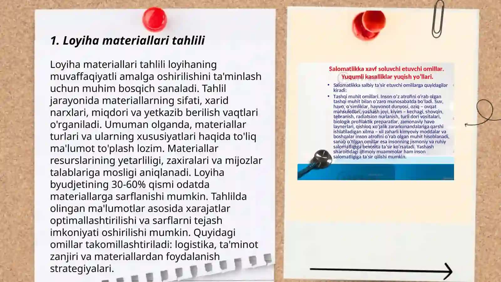 Loyiha materiallari bo'yicha davolash-profilaktika muassasalarini baholash 3