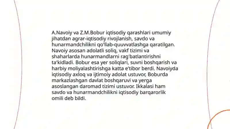 A.Navoiy va Z.M.Bobur iqtisodiy qarashlari 3
