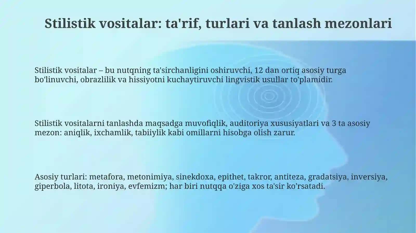 Nutqda stilistik vositalaridan to'g'ri foydalanish asoslari 3