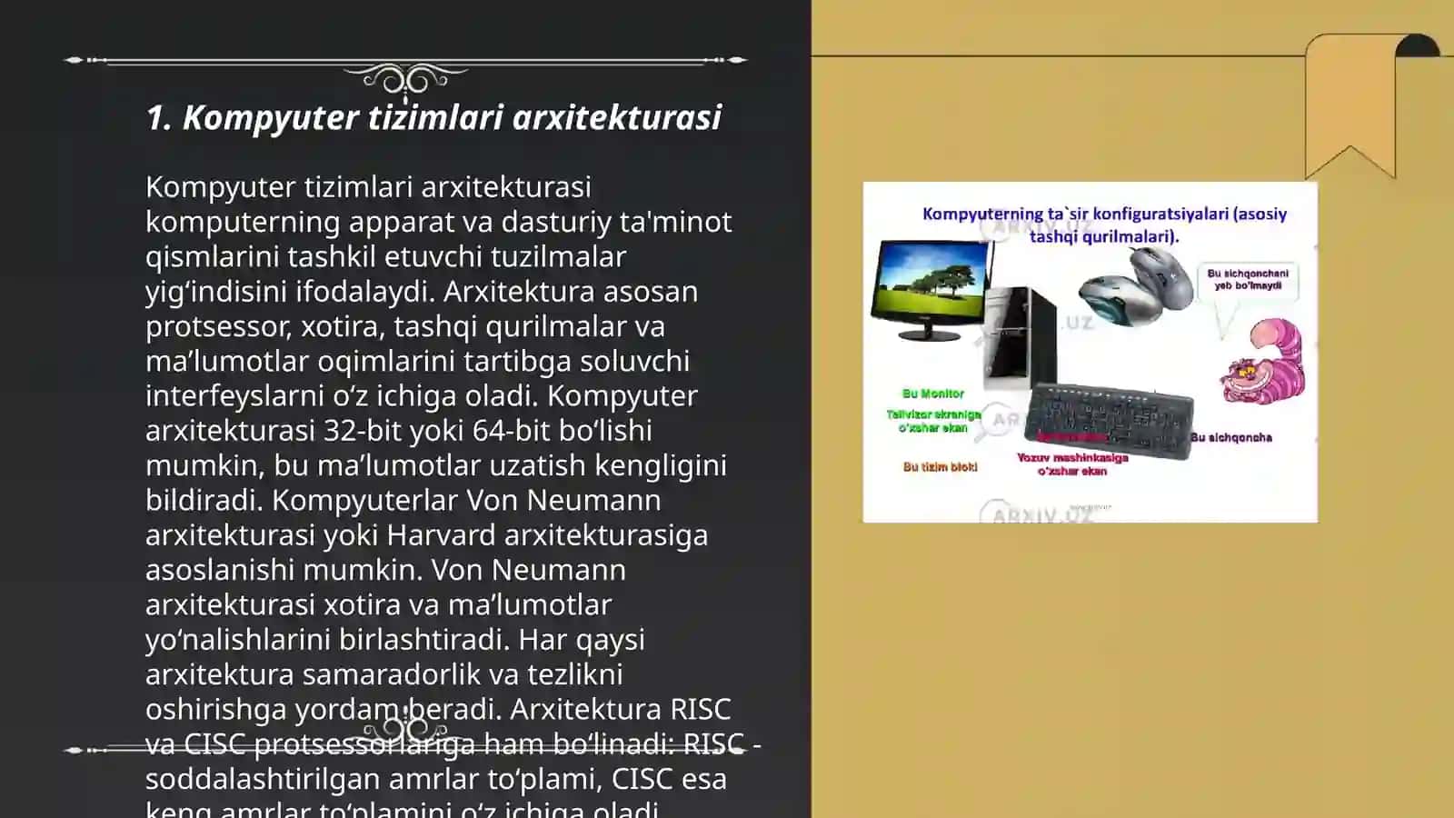 Kompyuter tizimning turlari va komponentlari 3