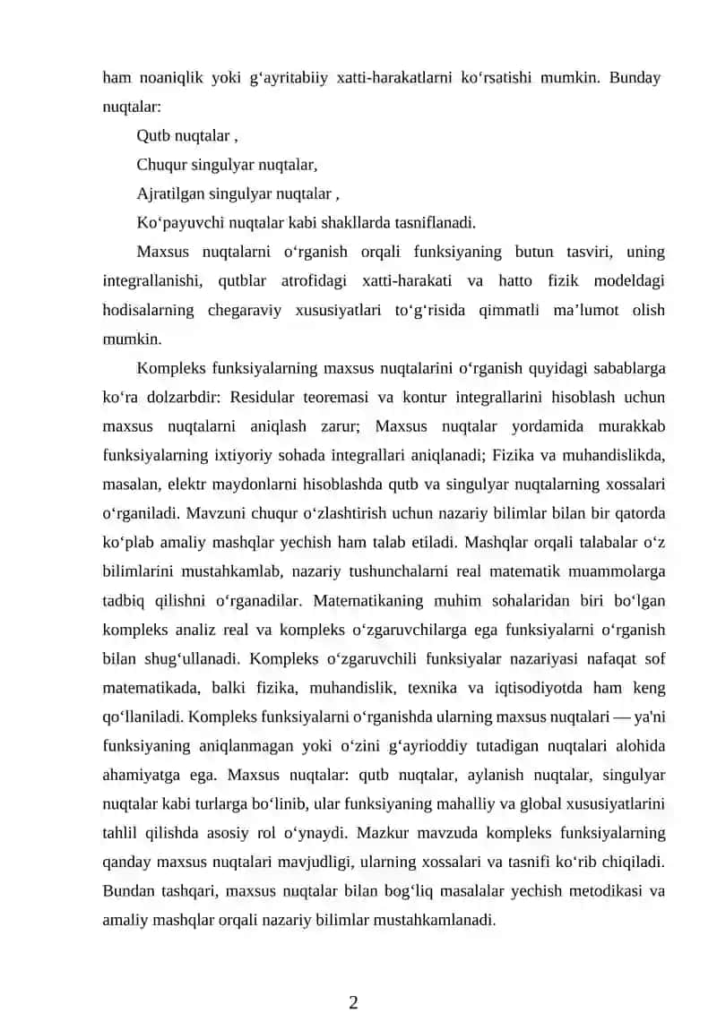 KOMPLEKS FUNKSIYALAR DIFFERENSIALLASH NAZARIYASI 3