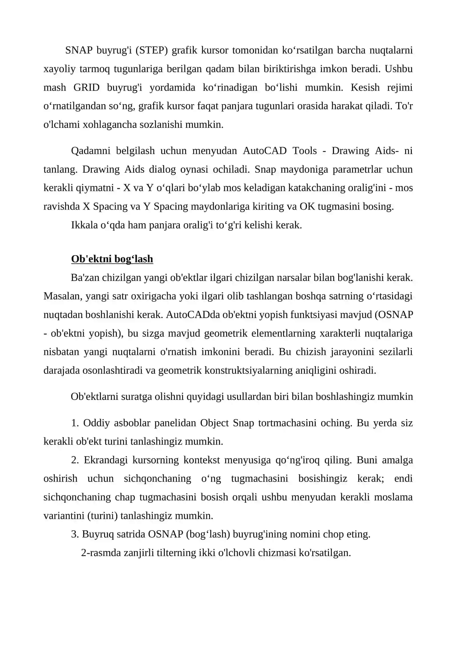 Grafik dastur (AutoCAD, KOMPAS 3D, SOLIDWORKS) yordamida kesim va qirqimlarni amalga oshirish 3