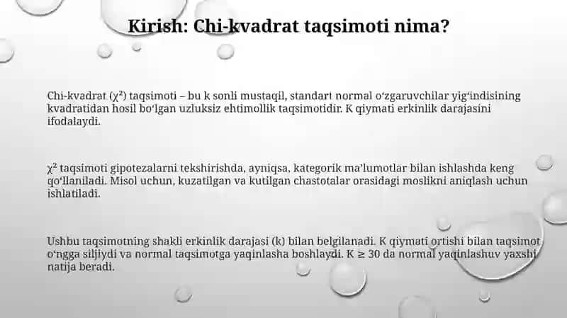 Xi-kvadrat taqsimotlari x2 3