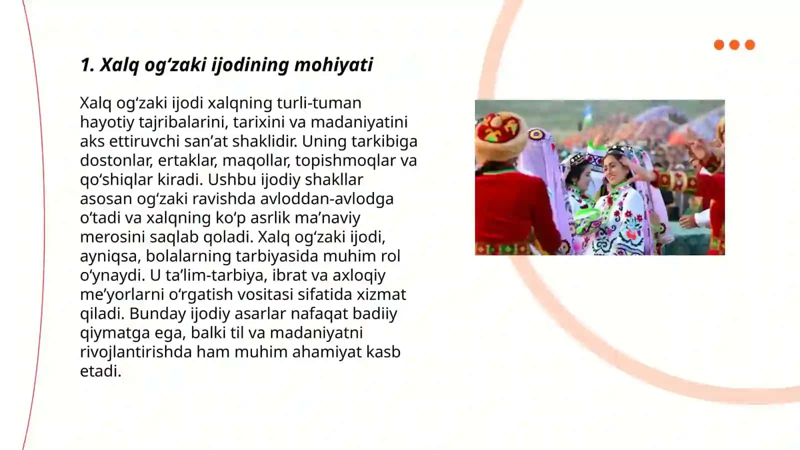 Madaniy tadbirlarda xalq ogʻzaki ijodi namunalaridan foydalanish 3