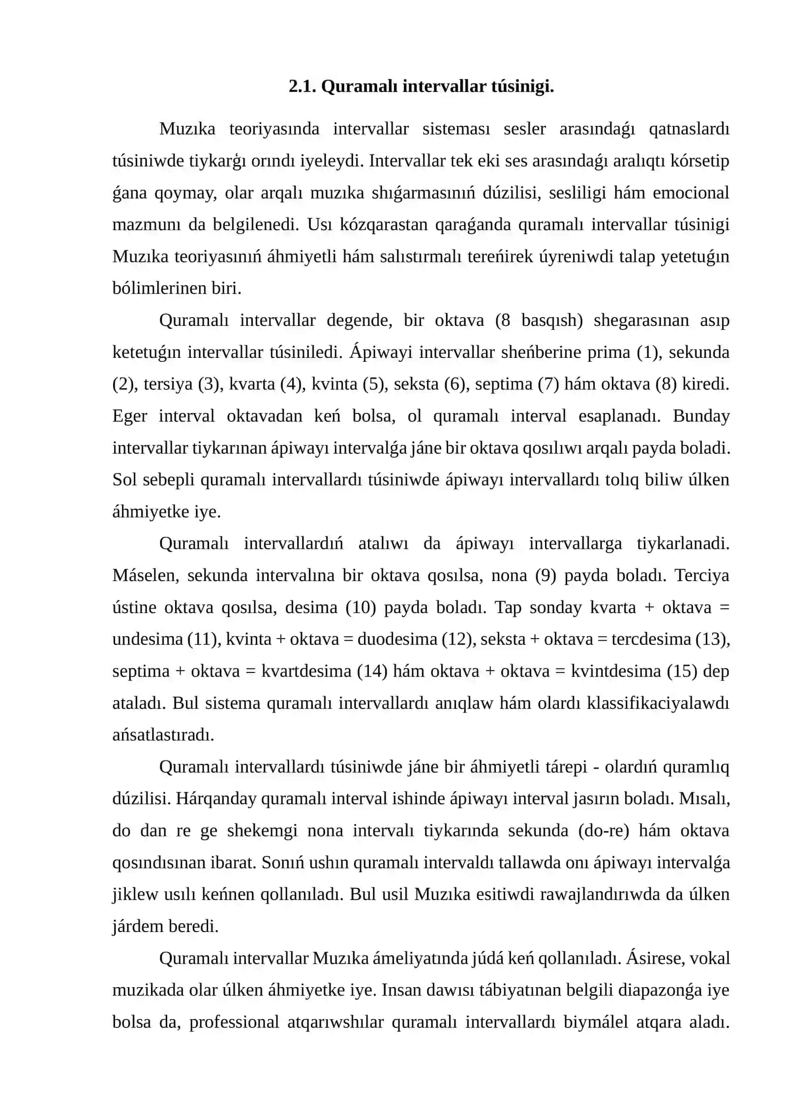 Quramalı intervallar. Arttırılģan hám kemeytirilgen intervallar 3