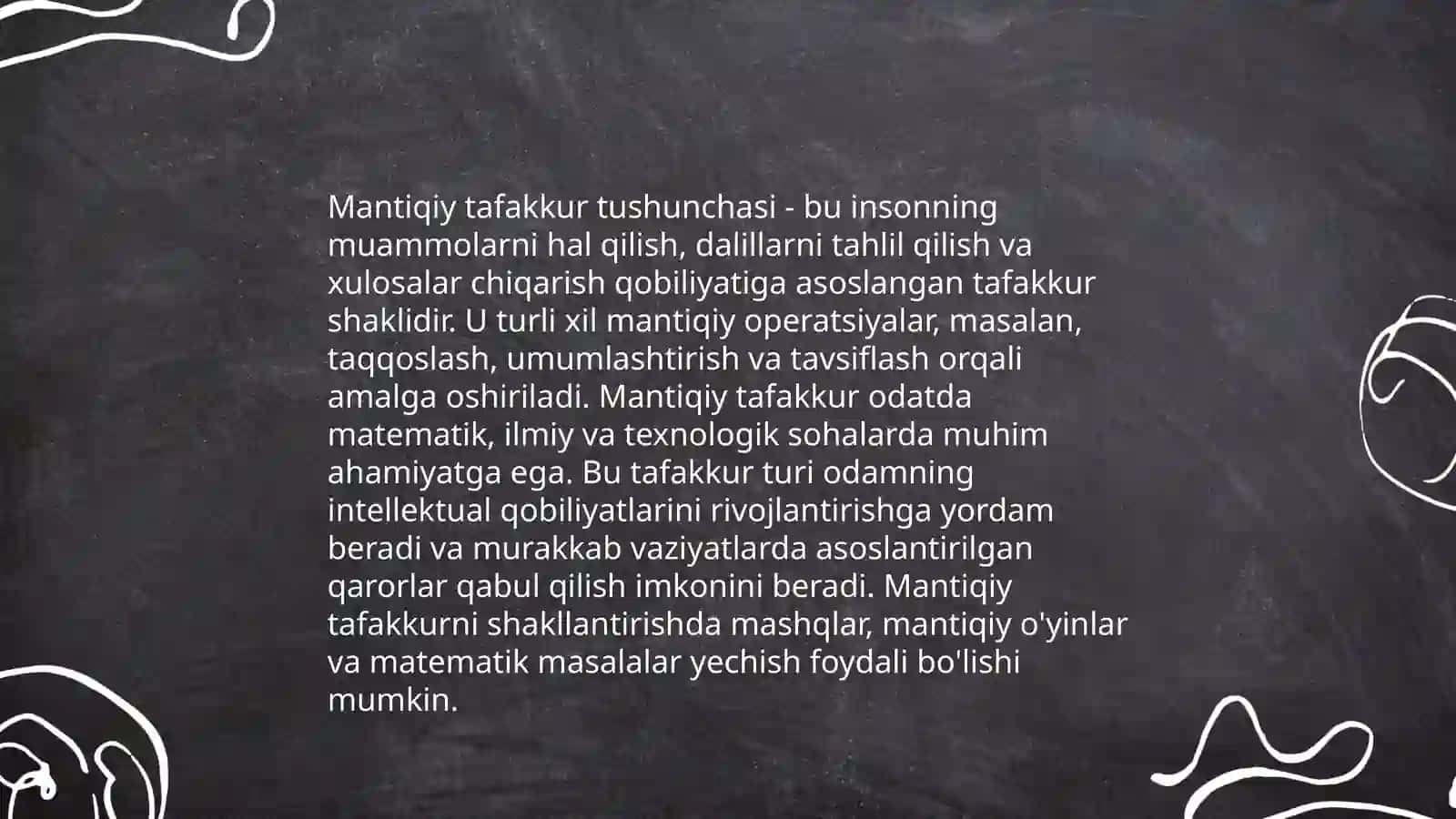 Mantiq- tafakkur shakllari haqidagi fan 3