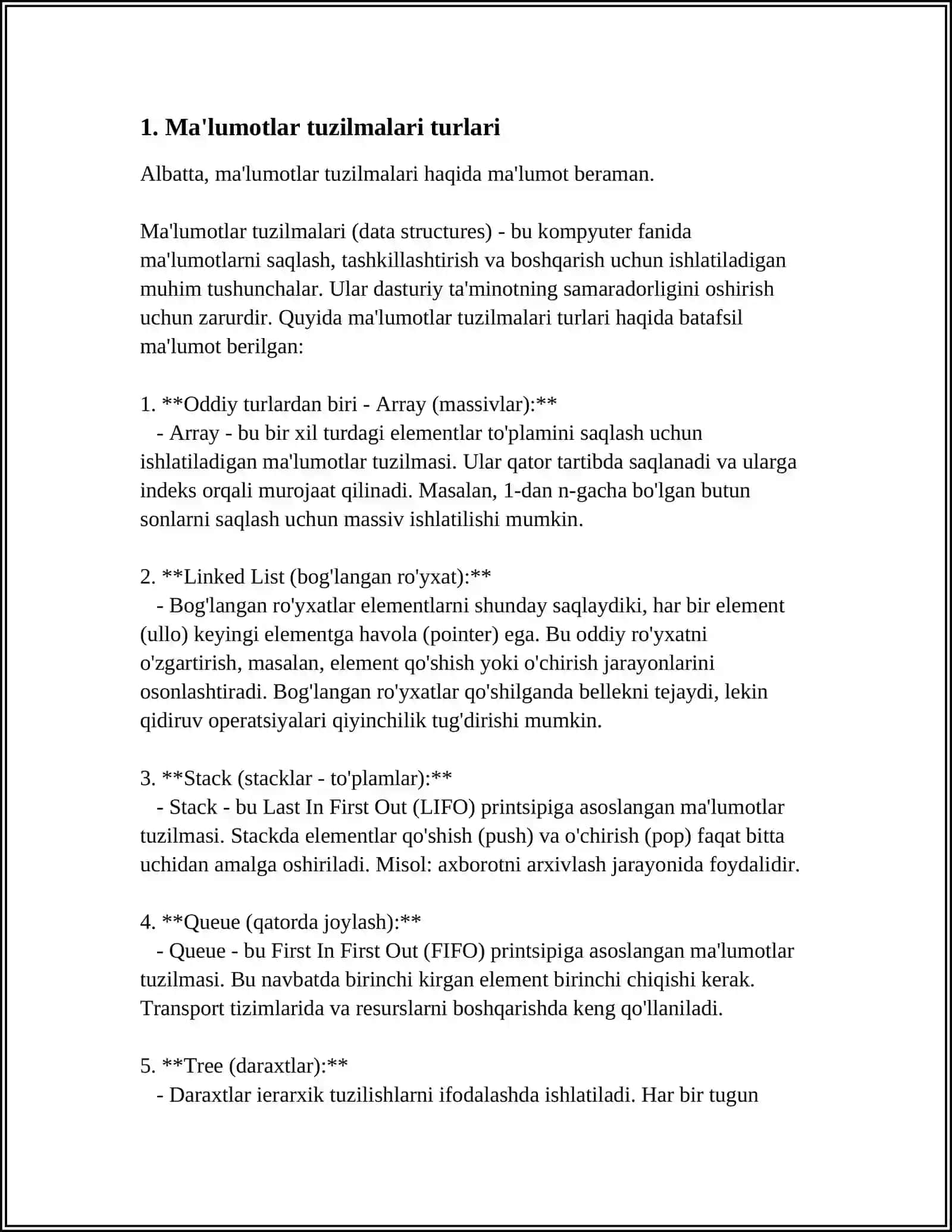 MA’LUMOTLAR, ALGORITMLAR VA MA’LUMOTLAR TUZILMASI TUSHUNCHALARI 3