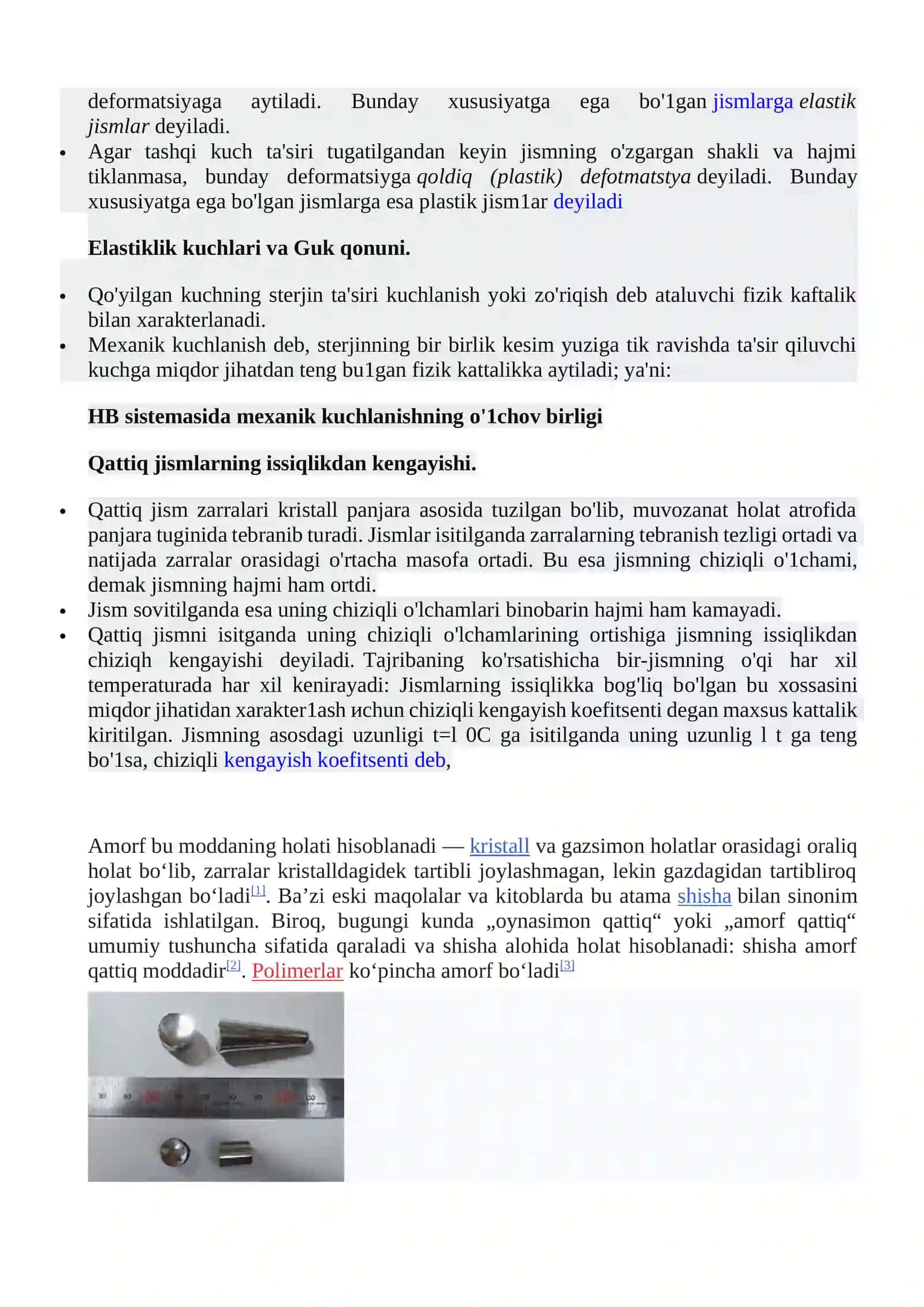 Krisstall va amorf jismlarning mehanik hossalari 3