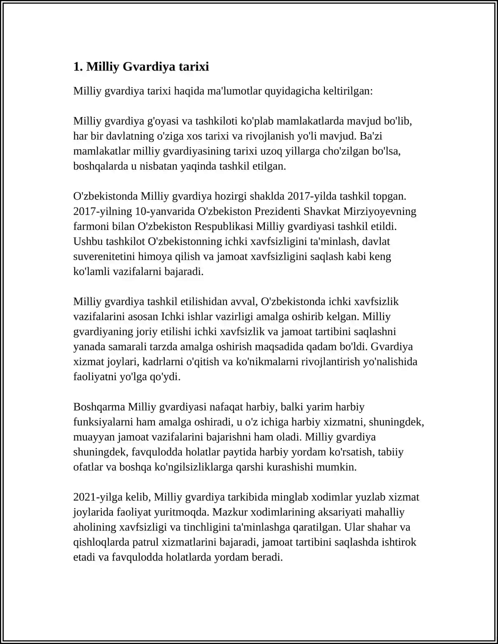 MILLIY GVARDIYA ORGANI, FAOLIYATINING ASOSIY YÓNALISHLARI 3