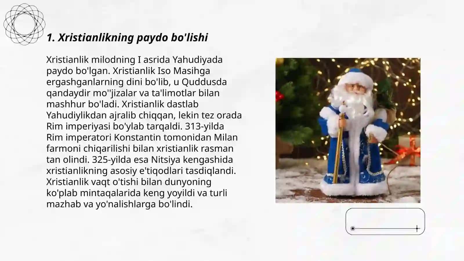 Xristianlikning paydo bo'lishi,aqidalar asosiy yo'nalishlari,ta'limotlari va manbalari 3
