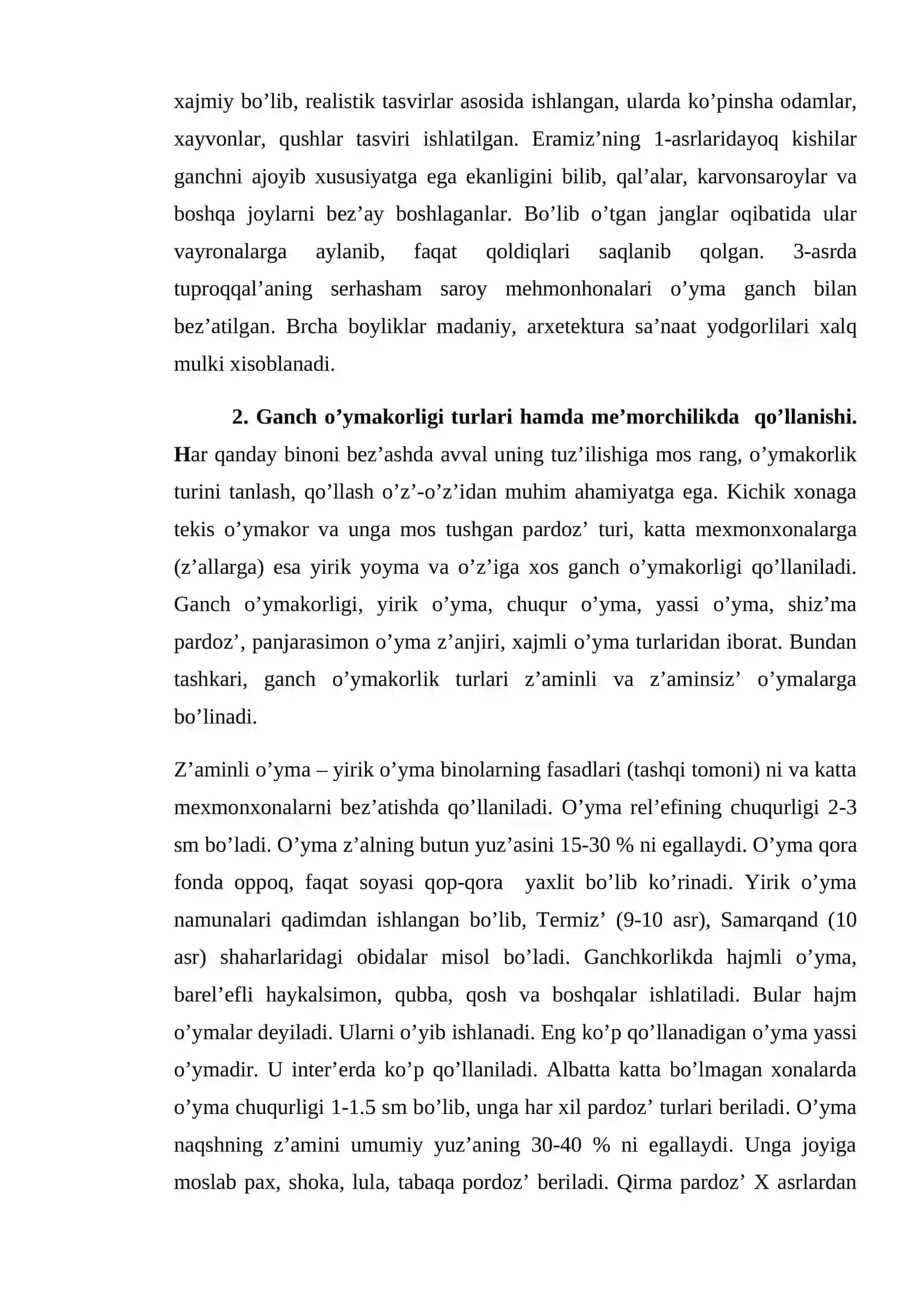 Gаnchkоrlik san’ati haqida. Gаnch materiallari, moslamalari, tasvir hosil qilish ishlari 3