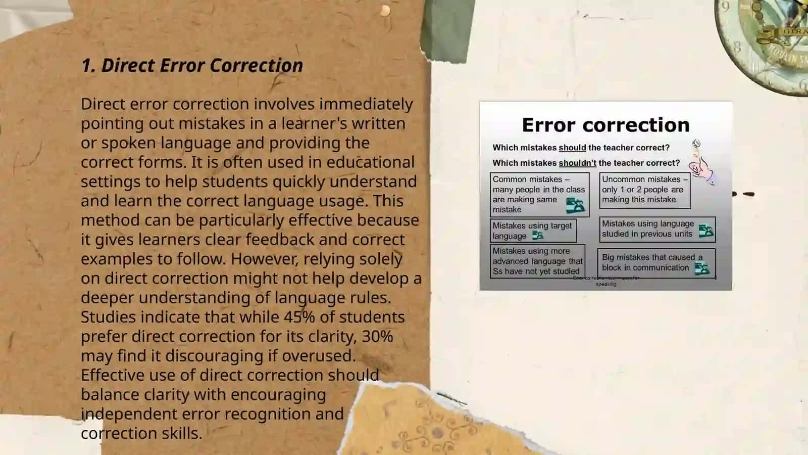 Types of error correction in teaching English 3