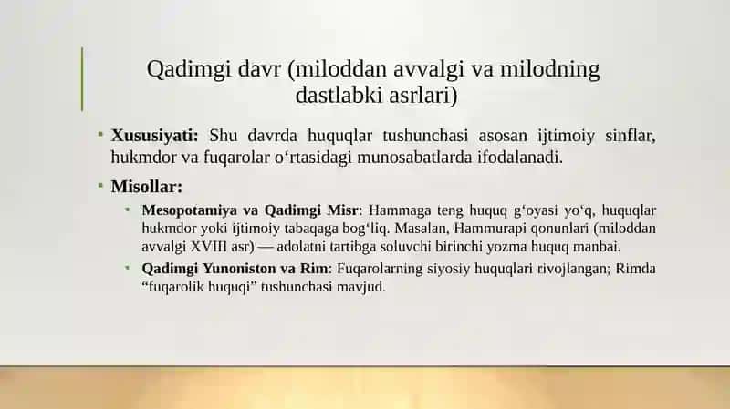 INSON HUQUQINING TARIXIY RIVOJLANISH BOSQICHLARI 3