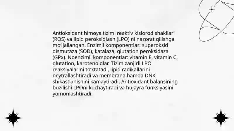 Antioksidant himoya tizimi (enzimli va noenzimli) 3